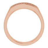 14K Rose 1/3 CTW Natural Diamond Milgrain Band